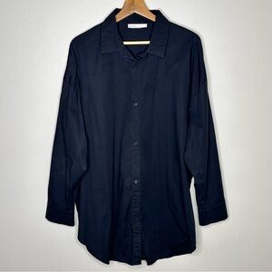 OAK + FORT Midnight Black Casual Button-Down Shirt